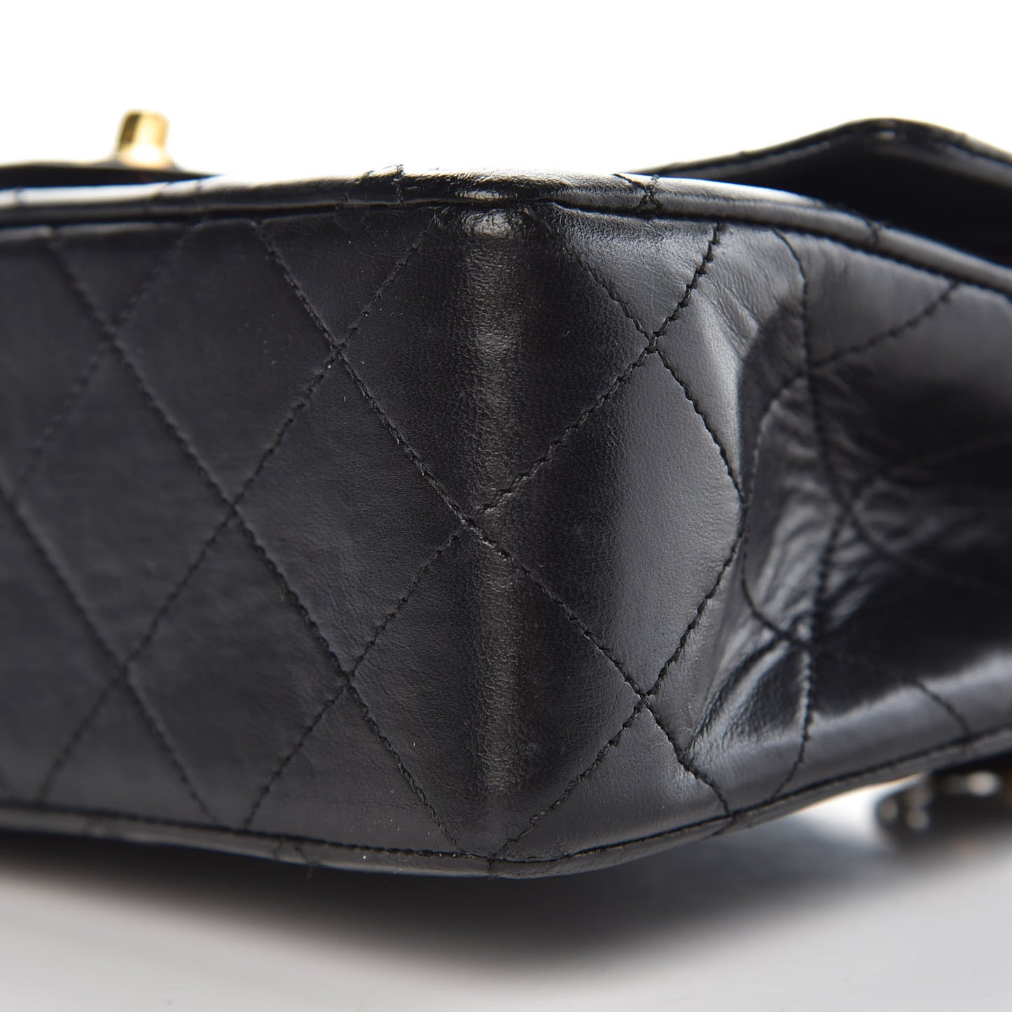 Lambskin Quilted Small Double Flap Black