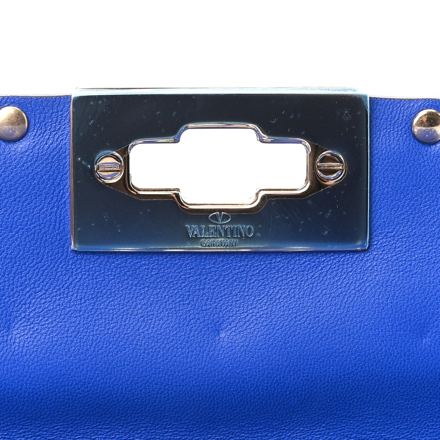 Nappa Small Rockstud Spike Shoulder Bag Acid Blue