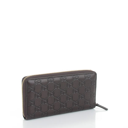 Gucci Guccissima Metal Bar Zip Around Wallet Dark Brown 3 of 7