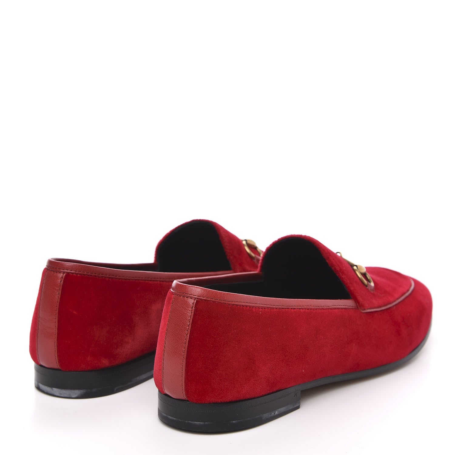 Gucci Velvet Horsebit Womens Jordaan Loafers 41 Hibiscus Red 4 of 10