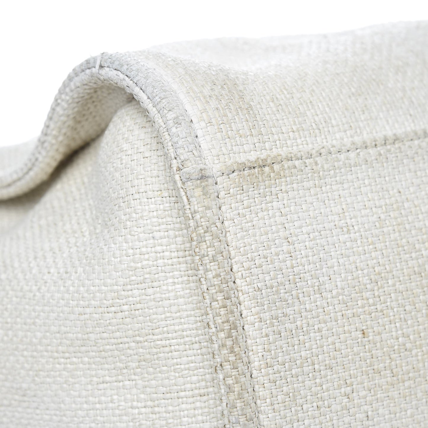Woven Straw Raffia Extra Large Deauville Tote White Navy