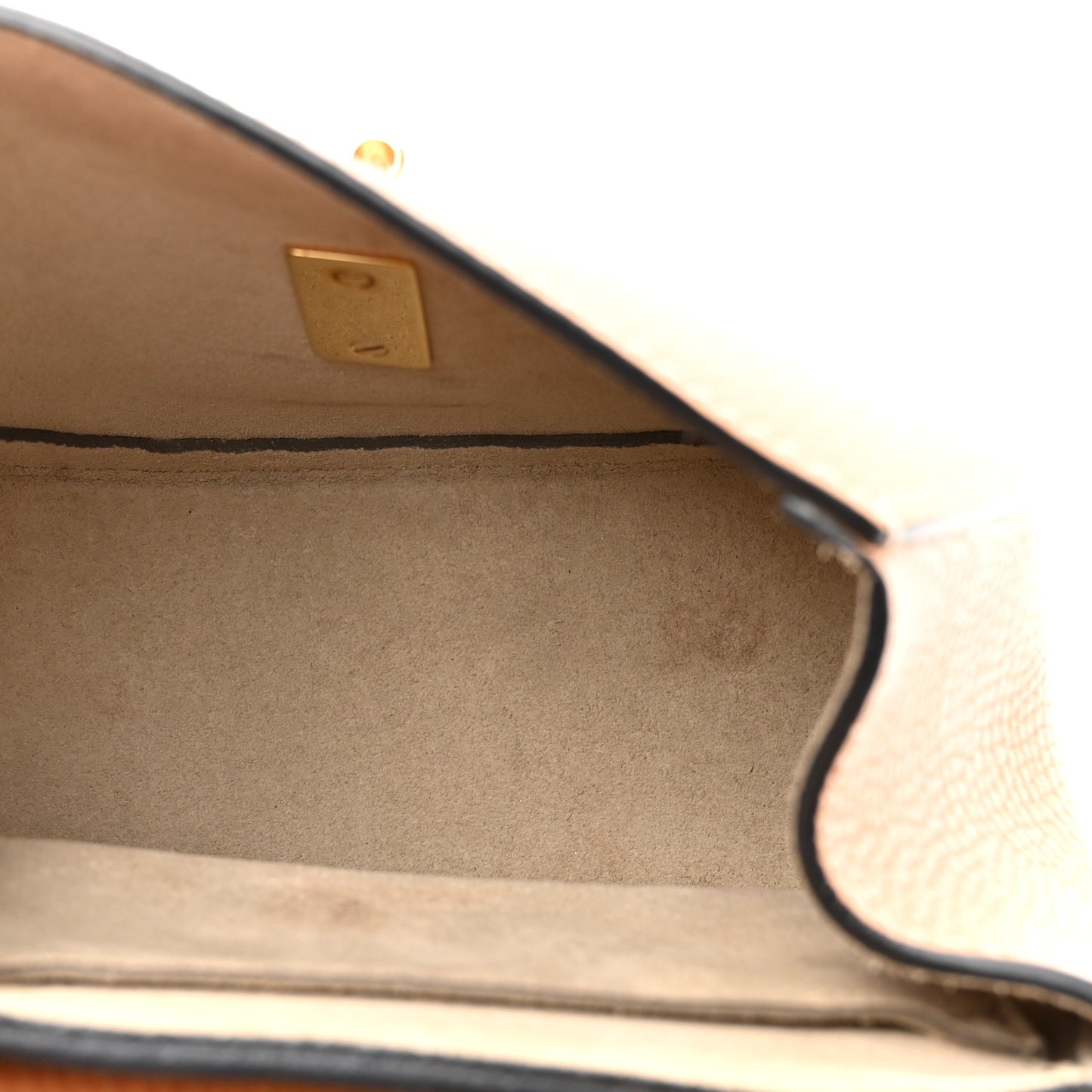 Grained Calfskin Lambskin Nano Bi-Color Drew Shoulder Bag Beige Yellow