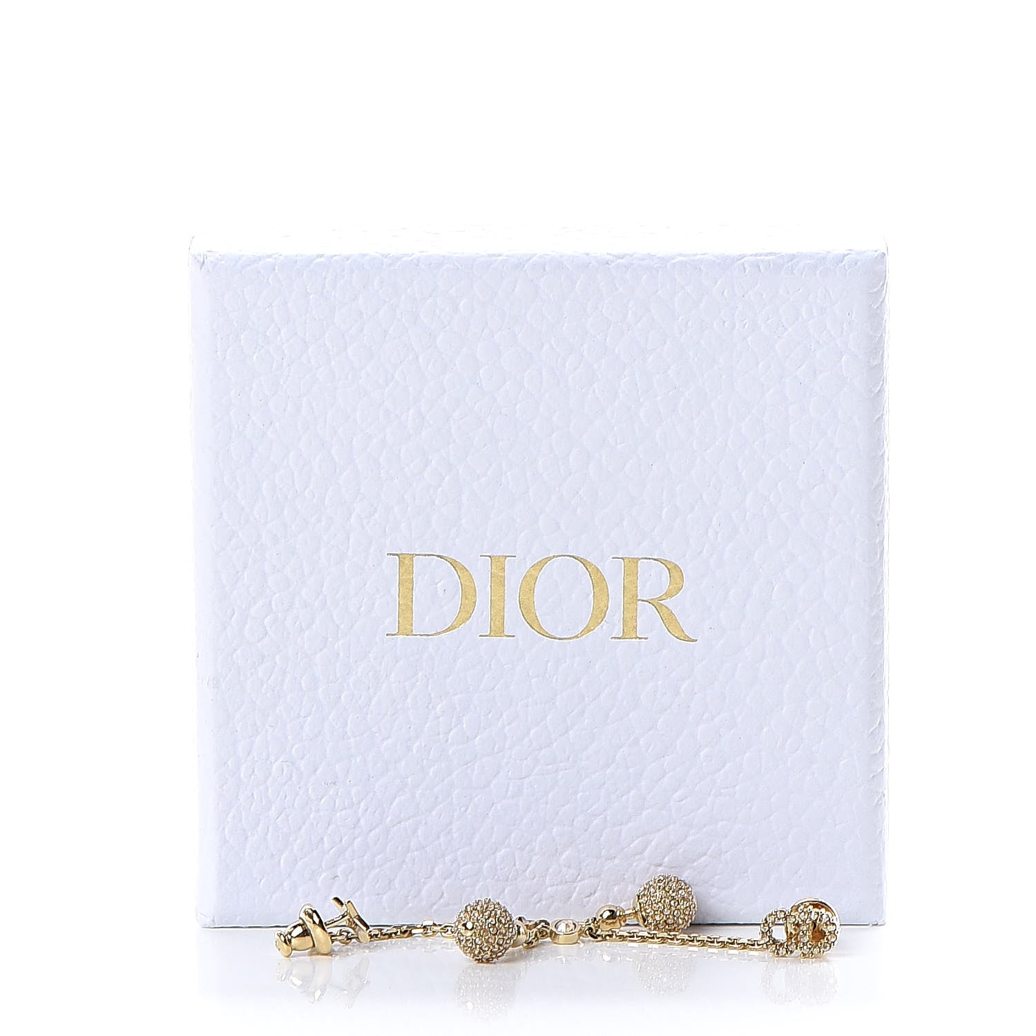 Christian Dior Crystal Dangle Earrings Gold 6 of 6