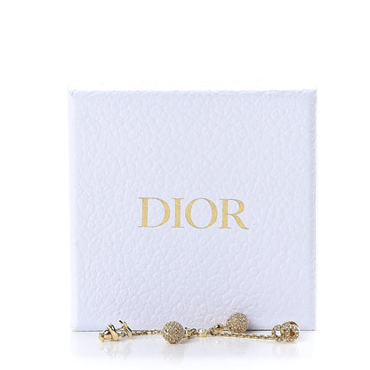 Christian Dior Crystal Dangle Earrings Gold 6 of 6