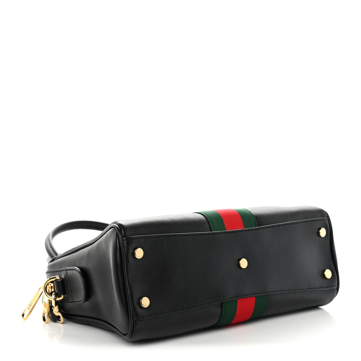 Gucci Calfskin Web Medium Borsetto Boston Black 4 of 9