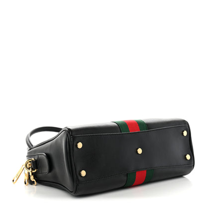 Gucci Calfskin Web Medium Borsetto Boston Black 4 of 9