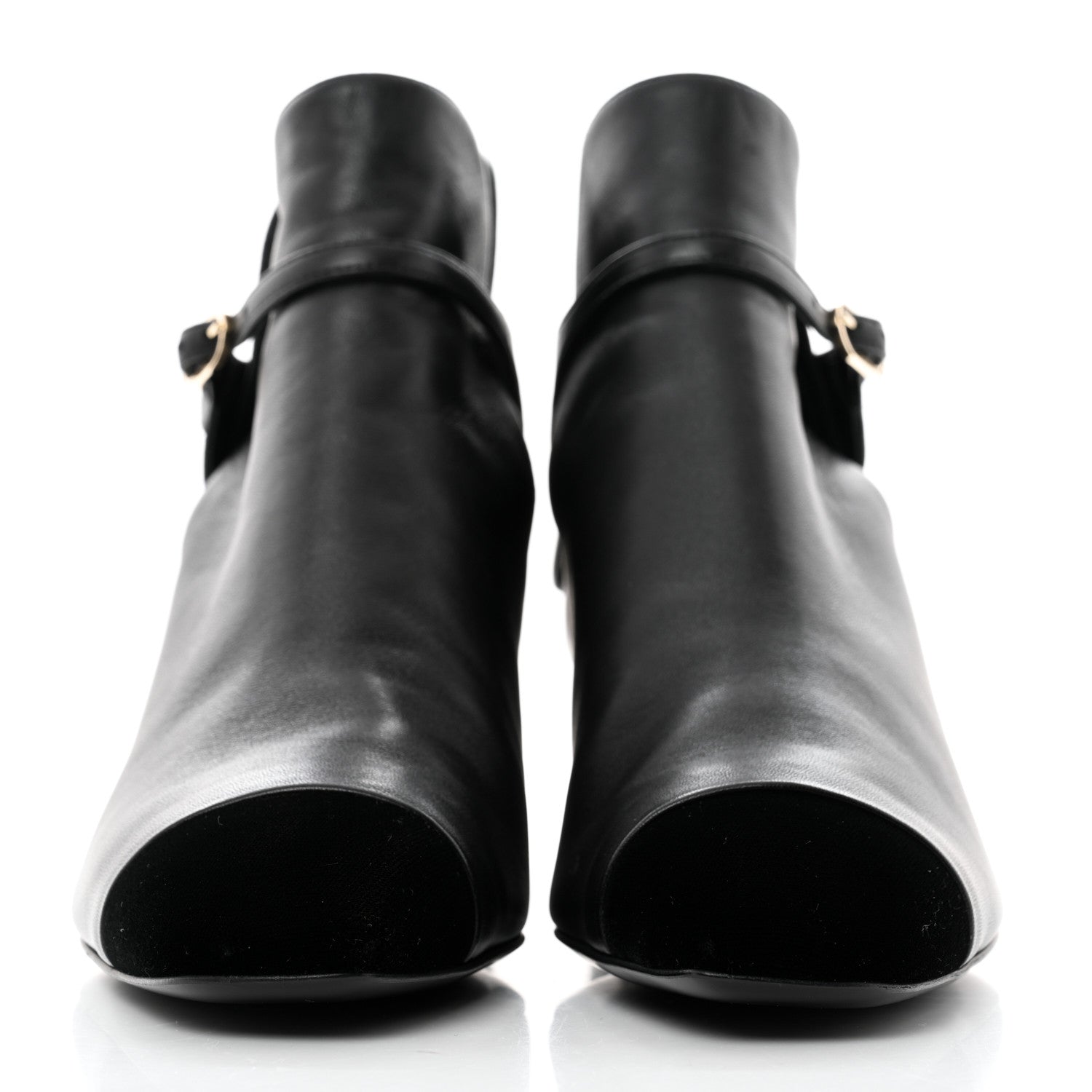 Chanel Lambskin Velvet Cap Toe Short Ankle Boots 38 Black 2 of 9