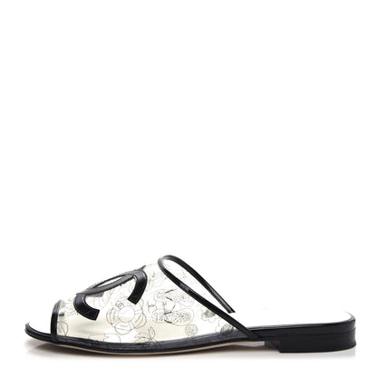 Chanel Patent PVC CC Sandal Mule 39 Black 1 of 10