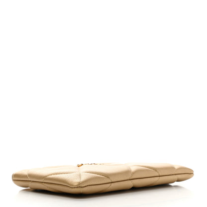 Chanel Metallic Goatskin Quilted Chanel 19 Cosmetic Case Gold 4 of 8