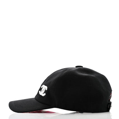 Chanel Cotton Beaded CC Cap Hat Black 4 of 9