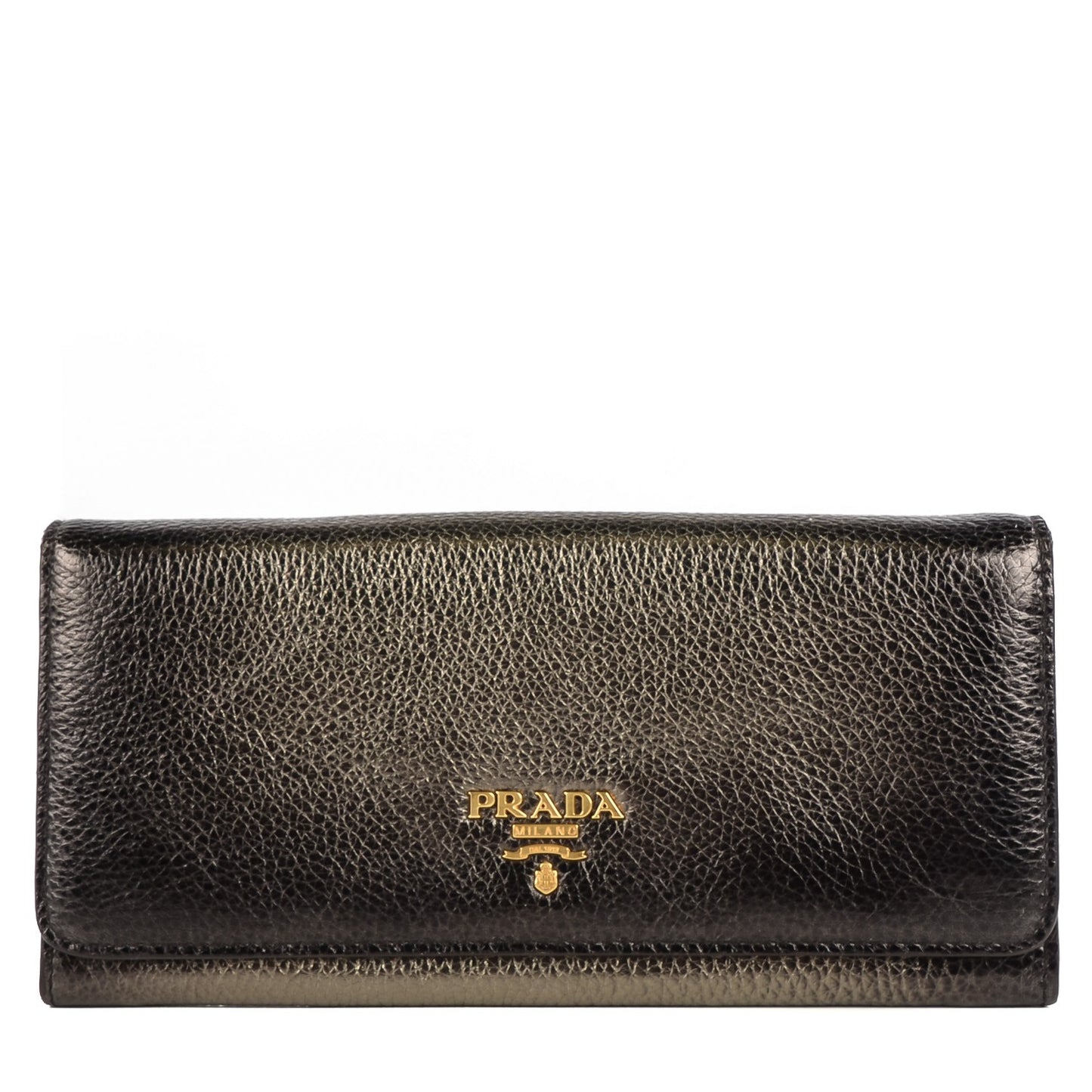 Vitello Daino Antik Continental Flap Wallet Piombo