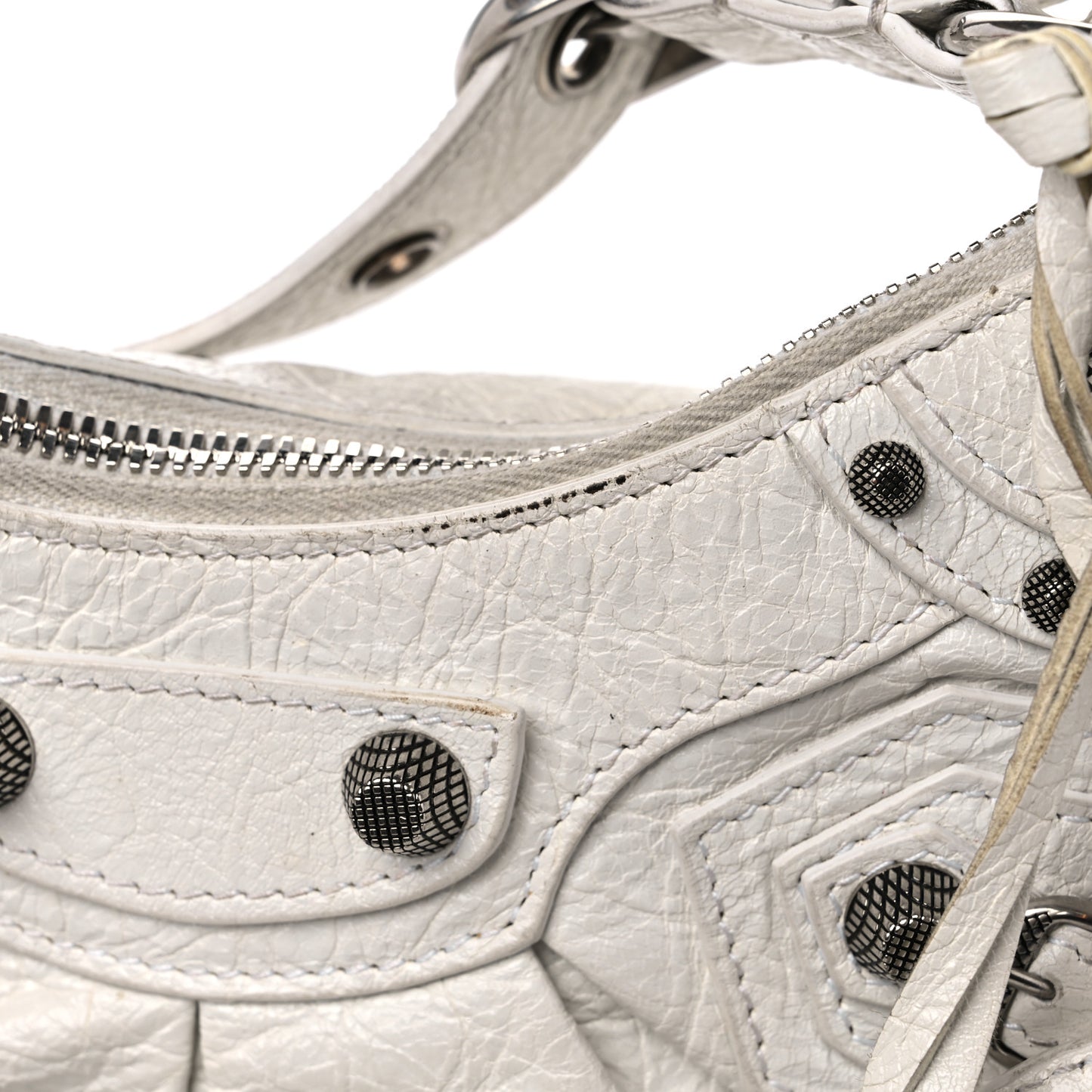 Agneau Arena Le Cagole Shoulder Bag XS Optic White