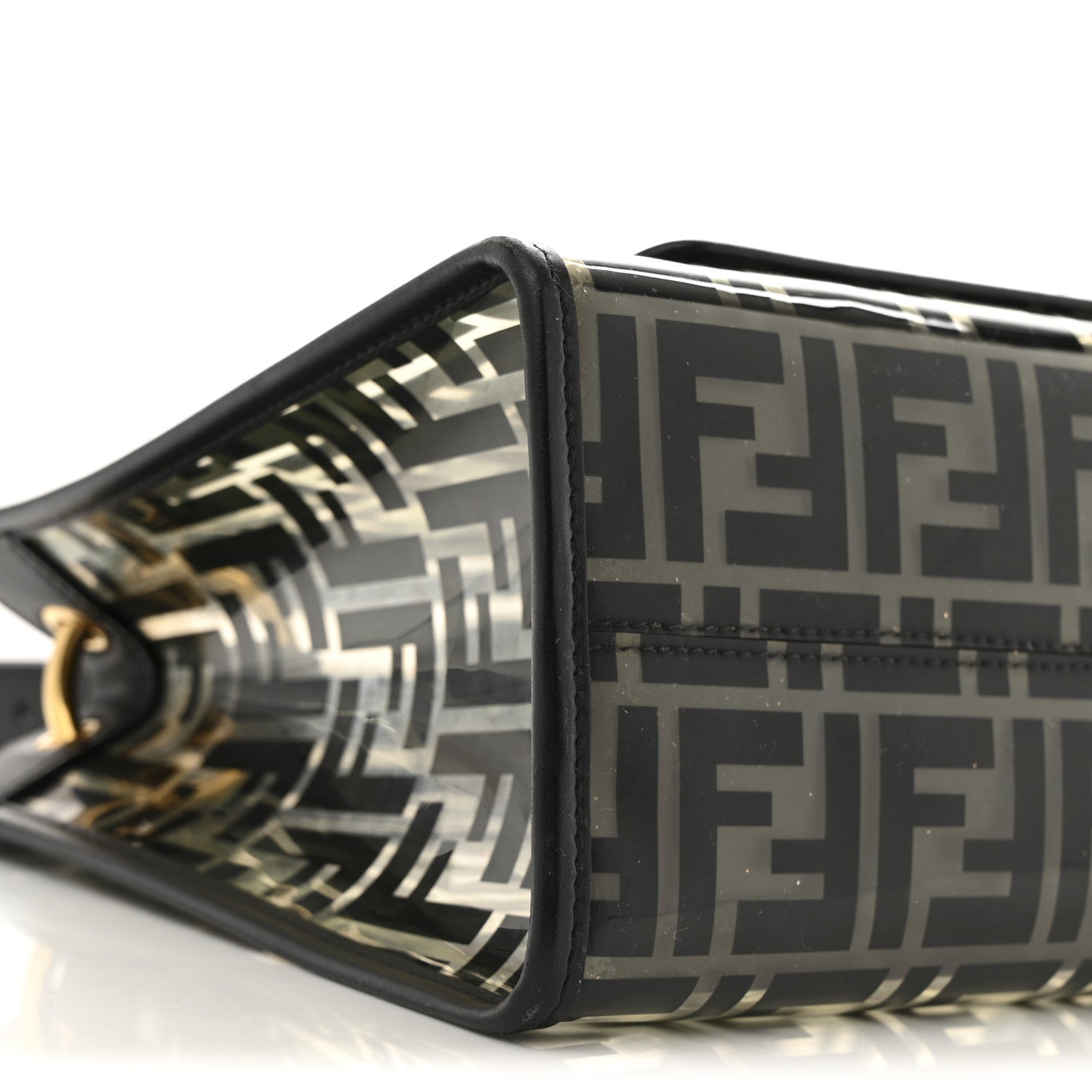 Fendi TPU FF Vitello Century Plexiglass Small Runaway Shopper Tote