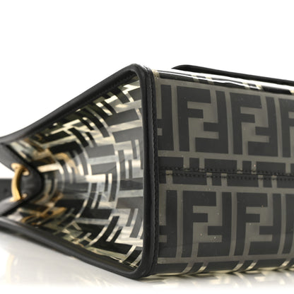 Fendi TPU FF Vitello Century Plexiglass Small Runaway Shopper Tote Black 9 of 11