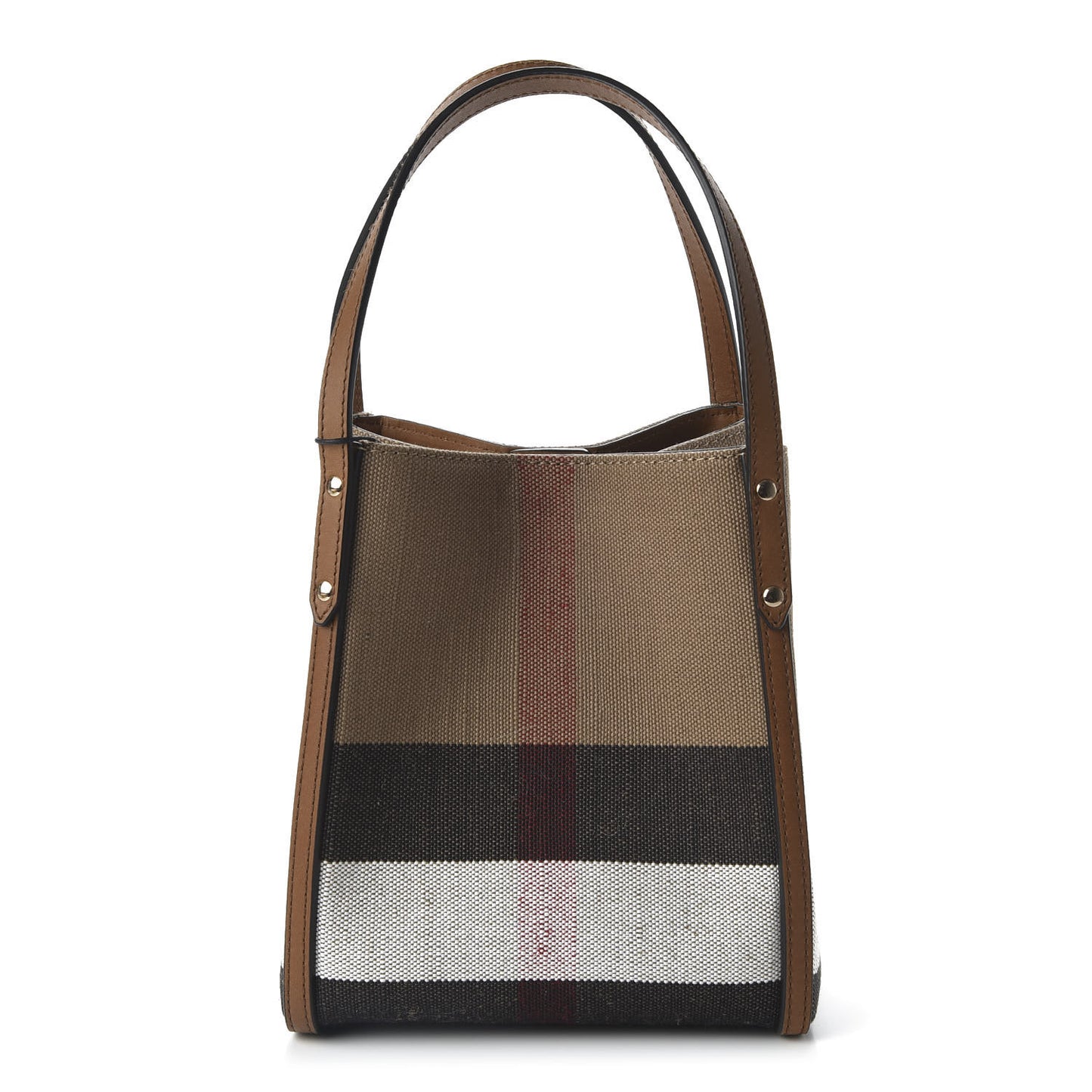Canvas Mega Check Mini Tote Tan