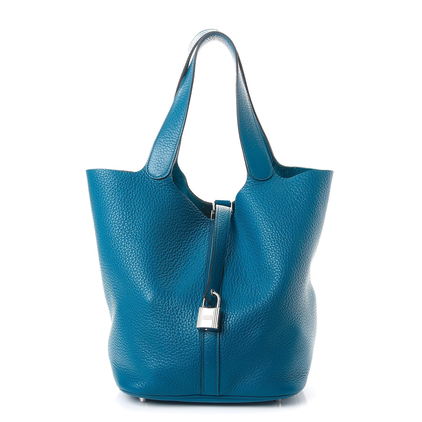 Taurillon Clemence Picotin Lock 26 GM Bleu Izmir
