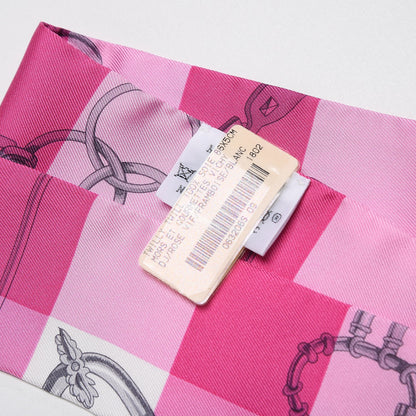 Hermes Silk Mors Et Gourmettes Vichy Twilly Rose Vif Framboise White 3 of 6
