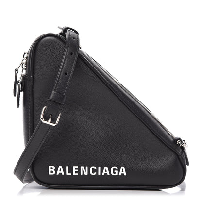 Balenciaga Calfskin Triangle Crossbody Bag Black 1 of 11