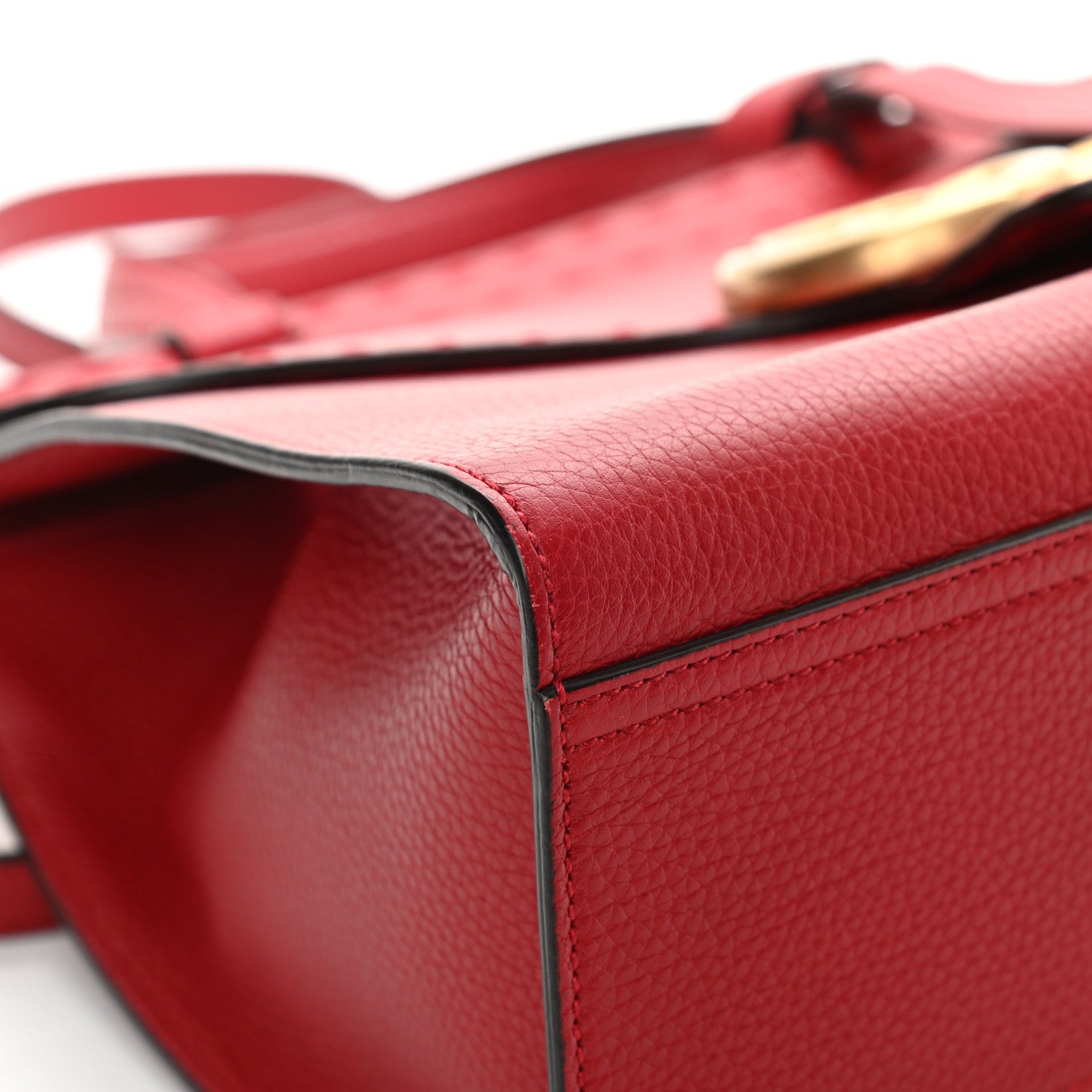 Gucci Calfskin Small GG Marmont Top Handle Bag Vulcanic Red 12 of 13