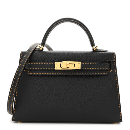 Hermes Epsom Horseshoe Mini Kelly Sellier 20 Black Natural Sable 1 of 12