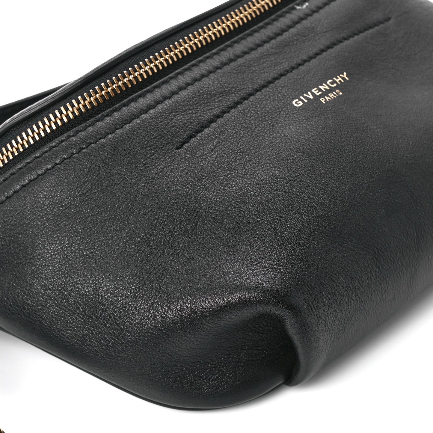 Calfskin Mini Whip Belt Bag Black