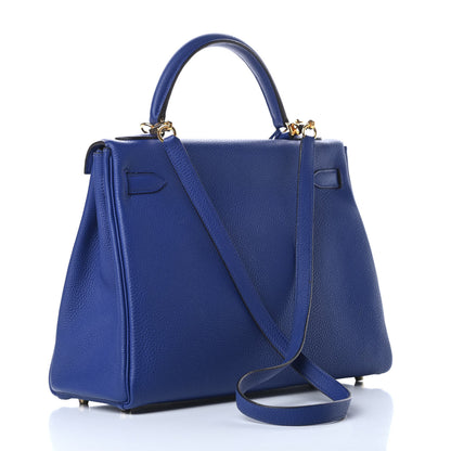 Hermes Togo Kelly Retourne 32 Bleu Electrique 3 of 13