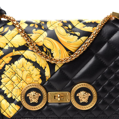 Versace Nappa Quilted Barocco Print Icon Shoulder Bag Black 9 of 9