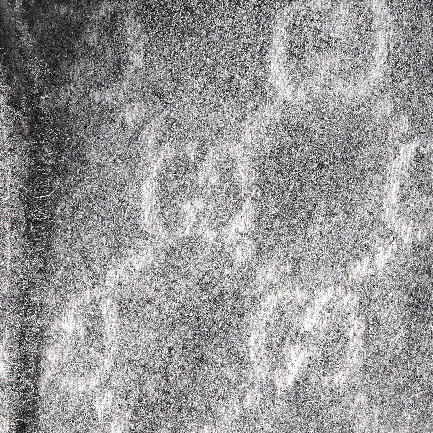 Cashmere Monogram Fringe Scarf Gray