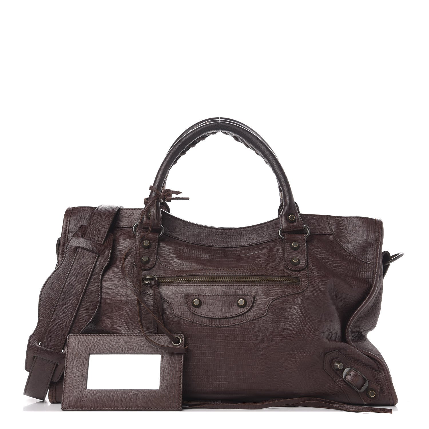 Balenciaga Agneau Classic Hardware Lizard Embossed City Castagna 1 of 11