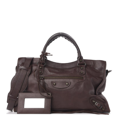 Balenciaga Agneau Classic Hardware Lizard Embossed City Castagna 1 of 11