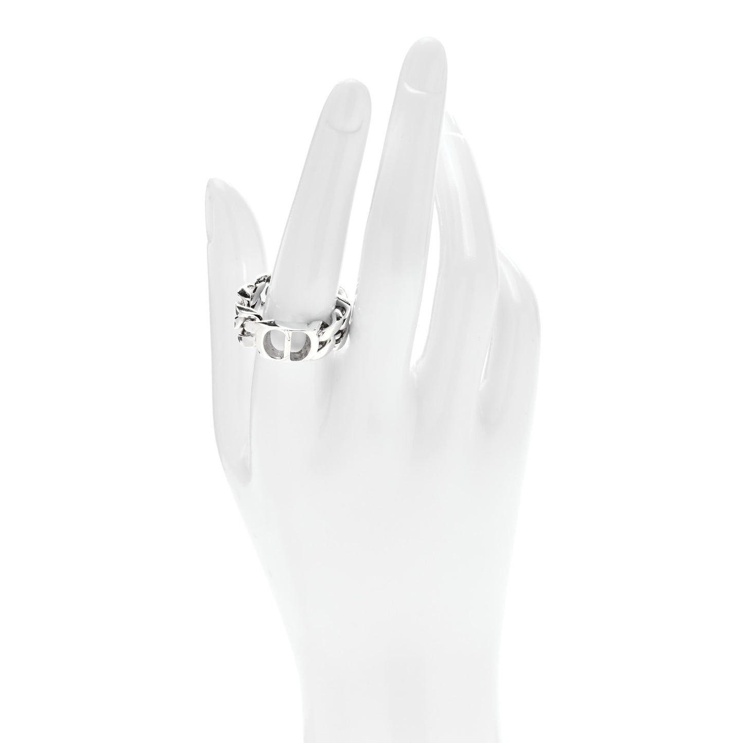 Sterling Silver CD Icon Chain Link Ring 60 9.25