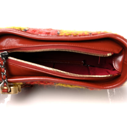 Chanel Tweed Calfskin Small Gabrielle Hobo Red Multicolor 4 of 8