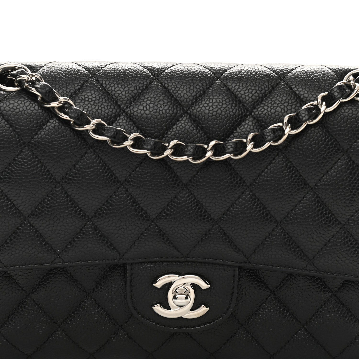 Chanel Caviar Quilted Medium Double Flap Black 9 of 11