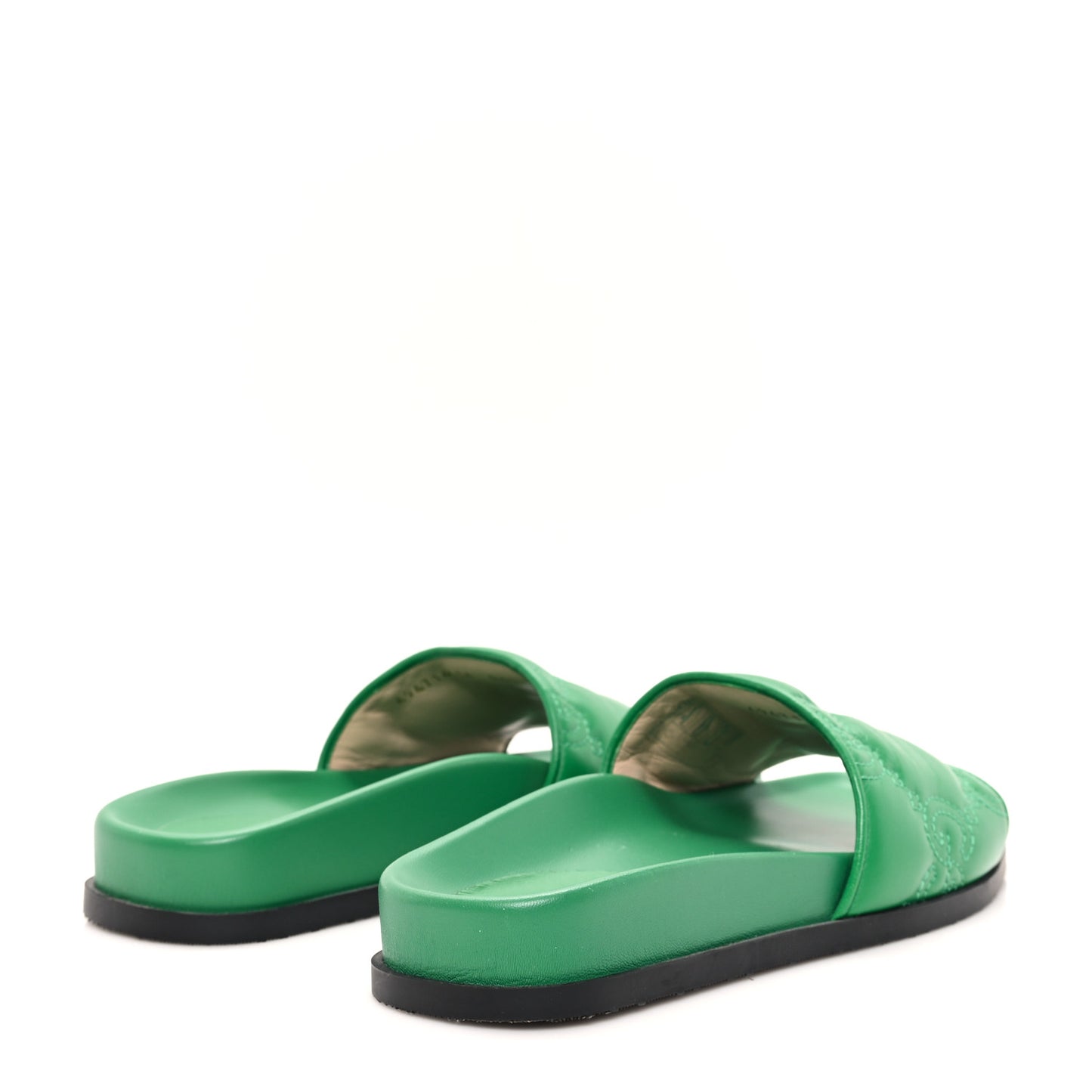 Nappa GG Matelasse Flat Slide Sandals 36 New Shamarock