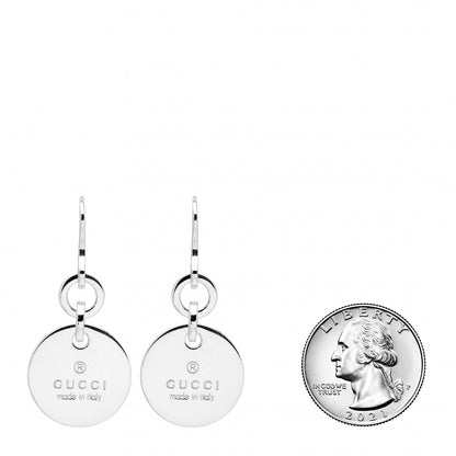 Gucci Sterling Silver Trademark Round Drop Earrings 2 of 4