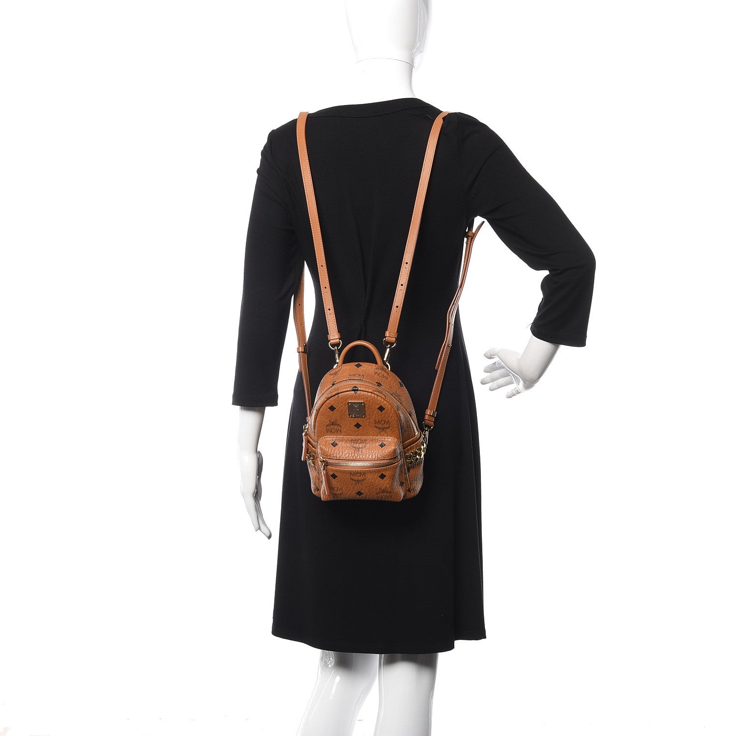 MCM Visetos Side Stud X-Mini Stark Backpack Cognac 2 of 10