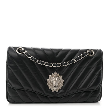 Chanel Lambskin Chevron Medium Leo Lion Flap Black 1 of 10