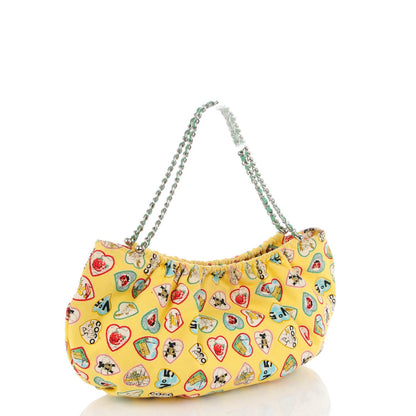 Chanel Canvas Coco Hearts Shoulder Bag Yellow 3 of 7