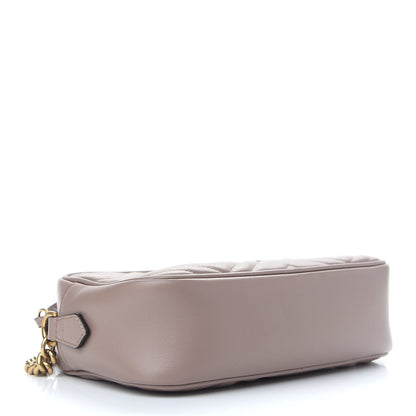 Gucci Calfskin Matelasse Small GG Marmont Chain Shoulder Bag Porcelain Rose 4 of 9
