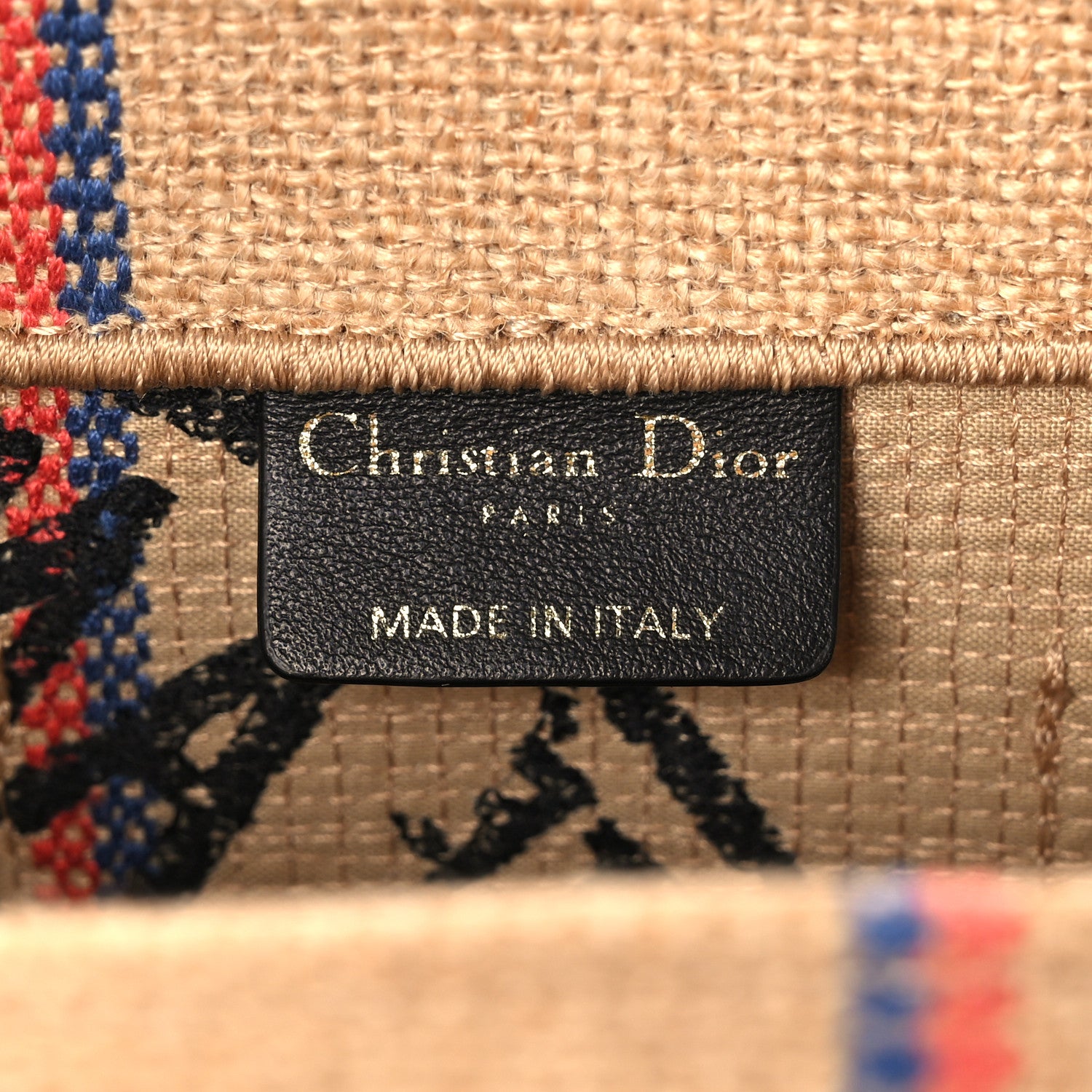 Christian Dior Union Jute Canvas Small Catherine Tote Beige 9 of 11
