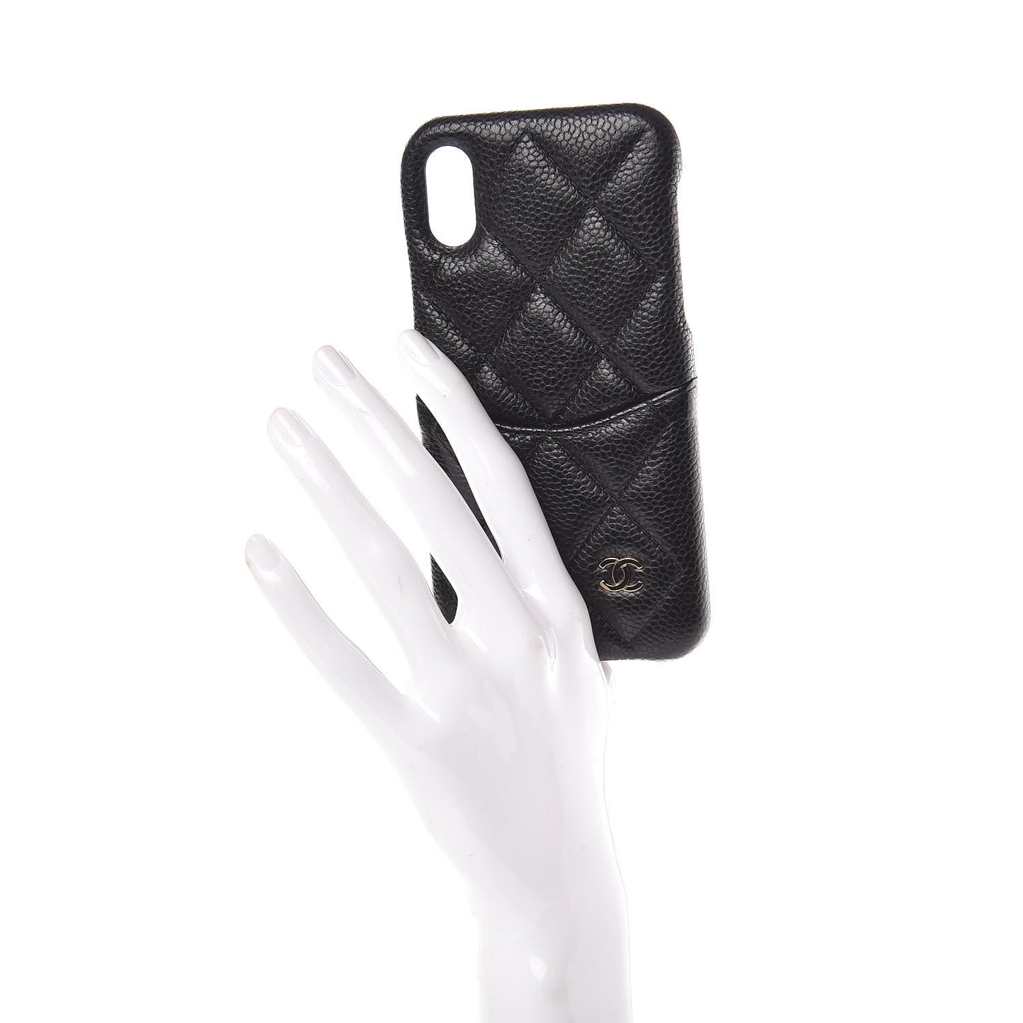 Caviar Quilted iPhone X Coco Tech Case Black