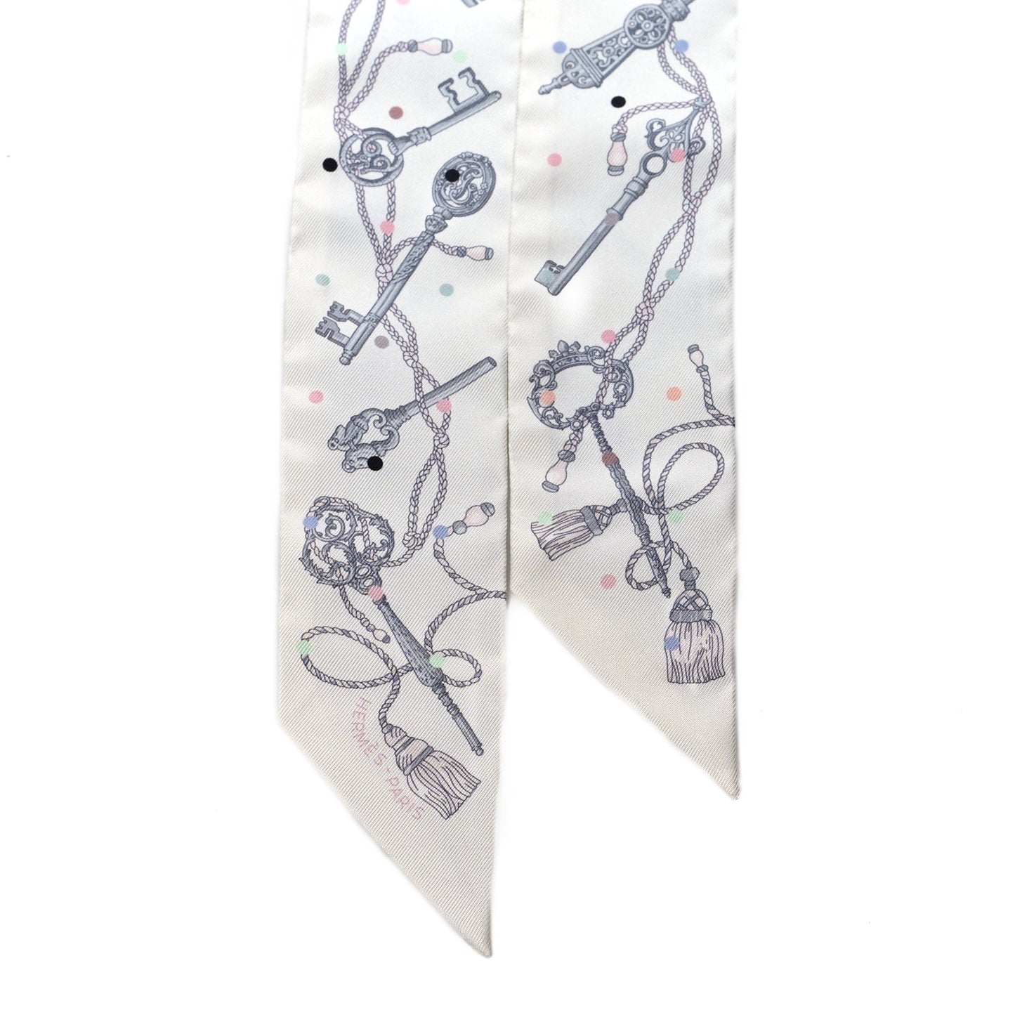 Silk Les Cles A Pois Twilly White Gris Acier