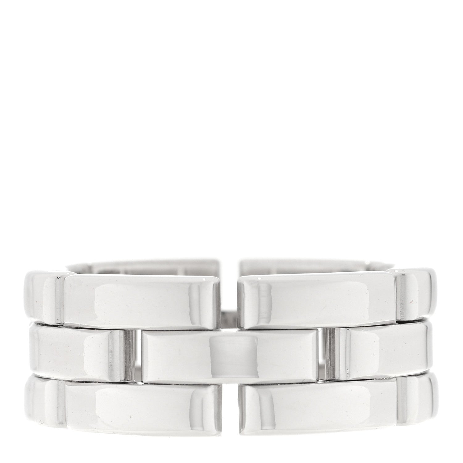 Cartier 18K White Gold Maillon Panthere 3 Row Ring 52 6 3 of 3