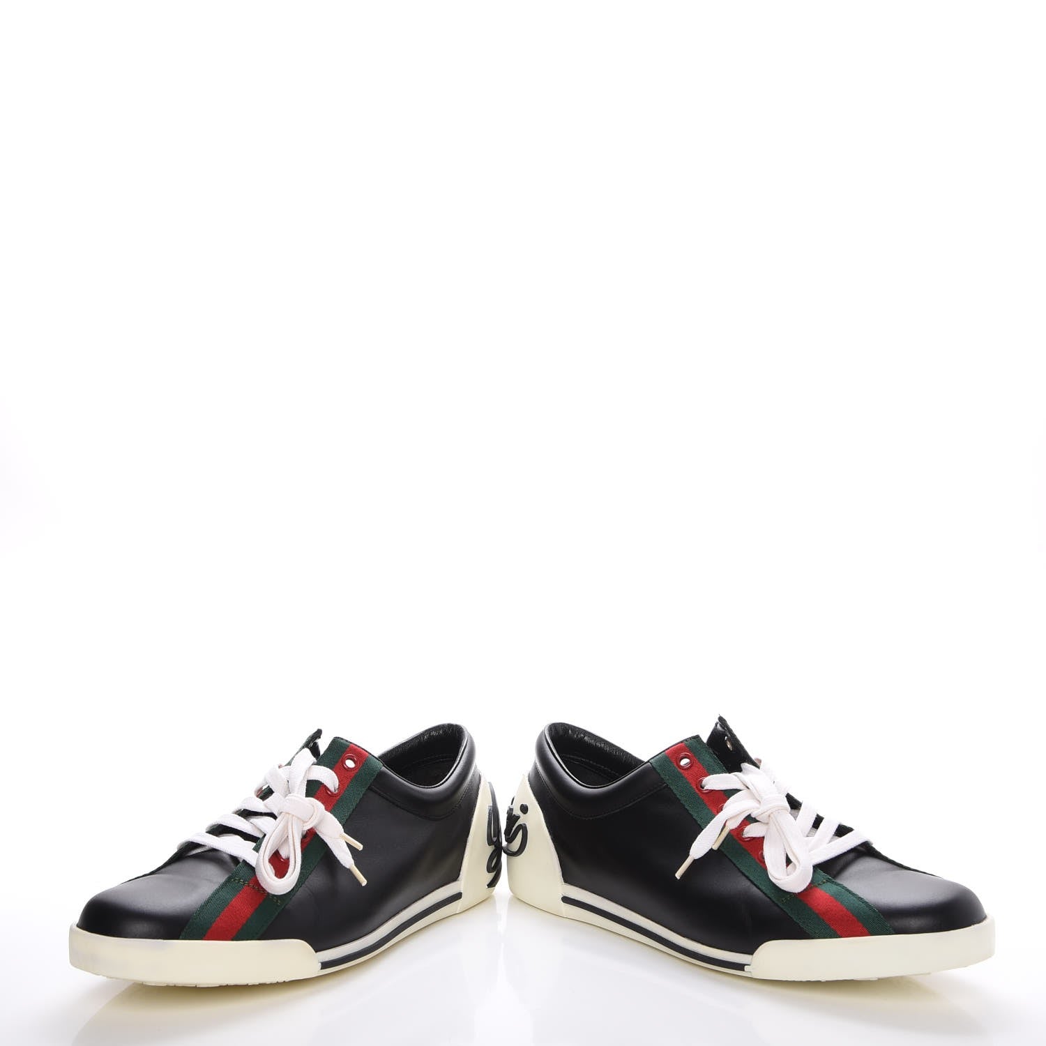 Gucci Calfskin Web Mens Sneakers 7.5 Black 7 of 13