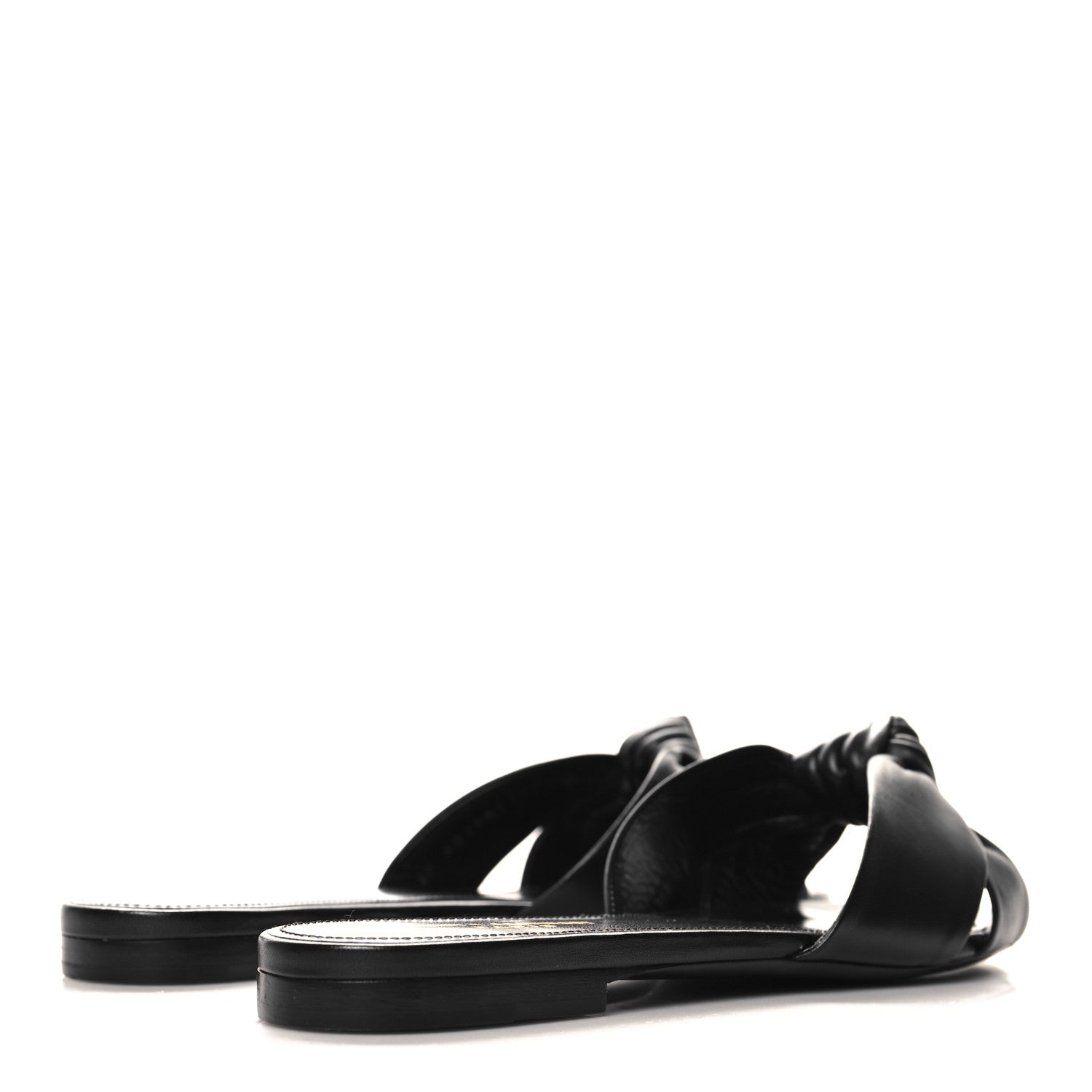 Saint Laurent Incrociato Muriel Bianca Slide Sandals 37.5 Black 5 of 9