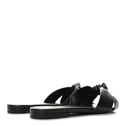 Saint Laurent Incrociato Muriel Bianca Slide Sandals 37.5 Black 5 of 9
