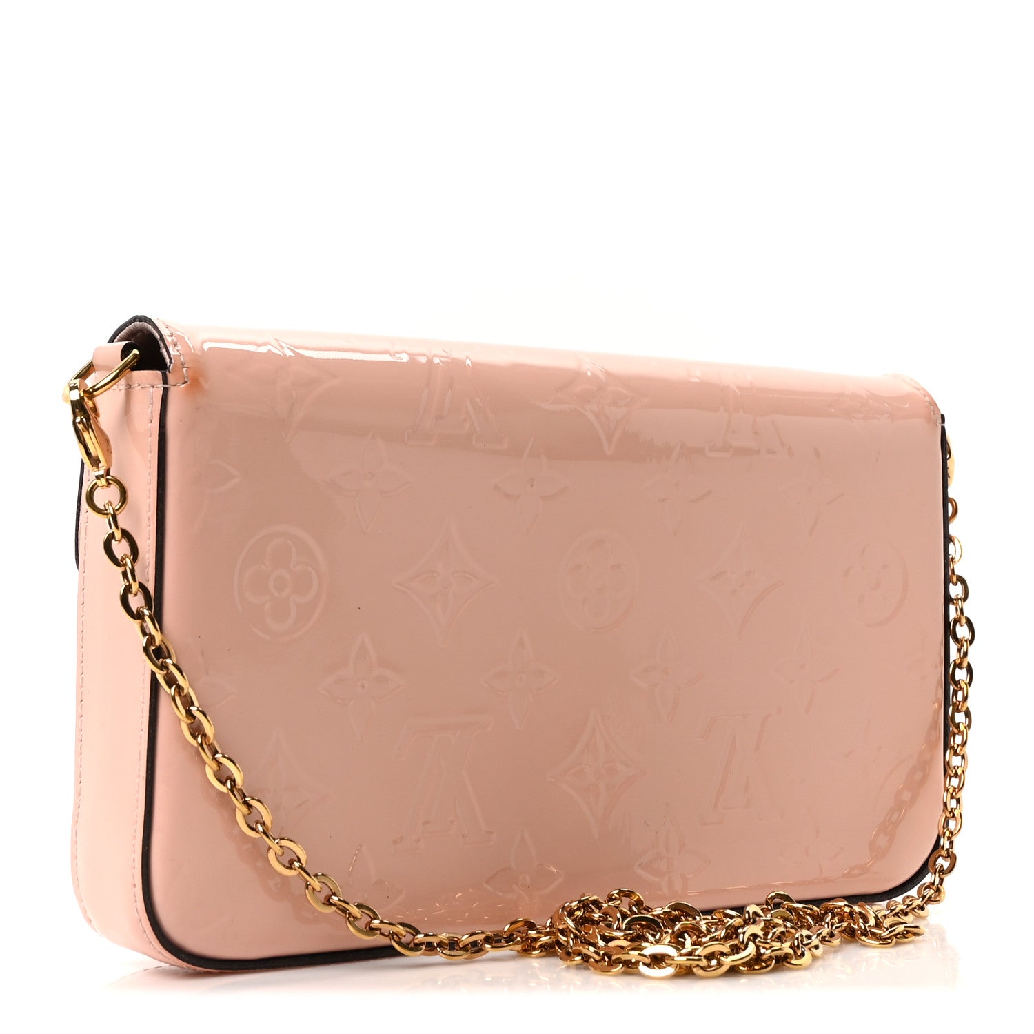 Louis Vuitton Vernis Felicie Chain Wallet Rose Ballerine 4 of 10