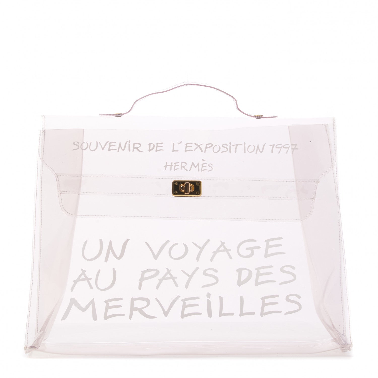 Hermes Vinyl Souvenir De L'Exposition Kelly Transparent 1 of 7