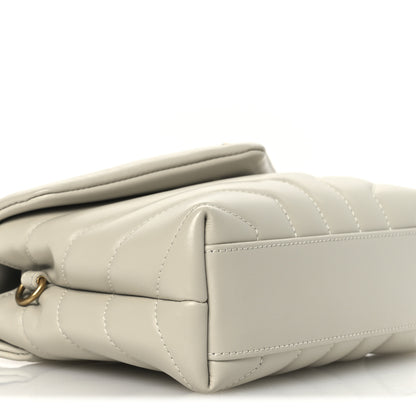 Saint Laurent Calfskin Y Quilted Monogram Toy Loulou Crossbody Bag Blanc Vintage 9 of 10