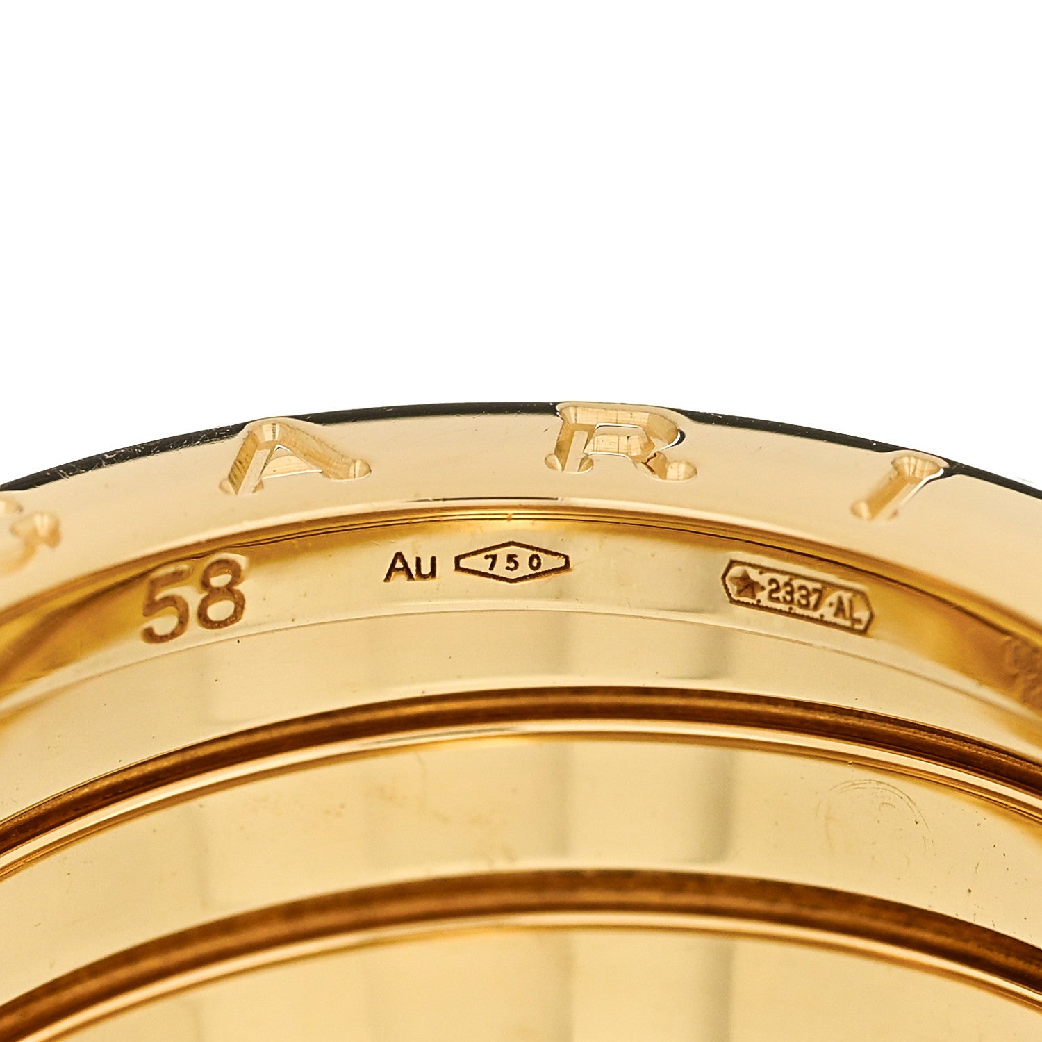 Bulgari 18K Yellow Gold B.Zero1 Five-Band Anniversary Ring 58 8.25 7 of 7